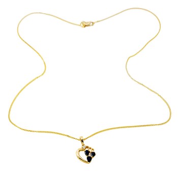 18ct gold Sapphire/Diamond heart Pendant with chain